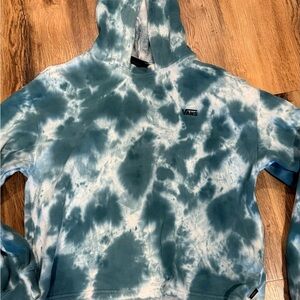 Vans cropped Teal and White Tie-Dye Hoodie